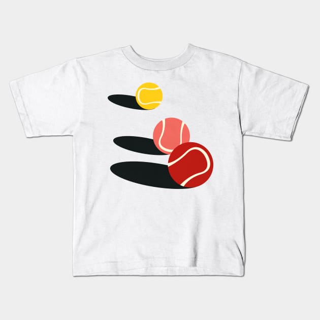 3 Tennis Balls Kids T-Shirt by Rosi Feist